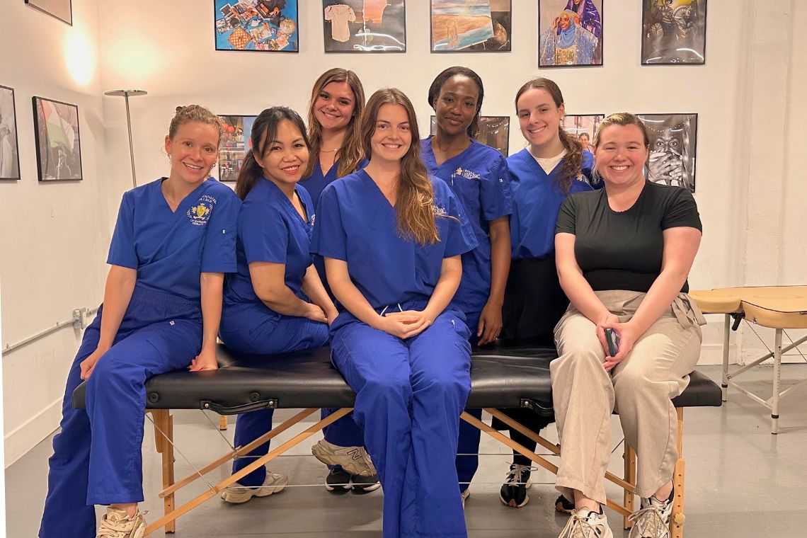 RCC massage therapy students and instructors group photo